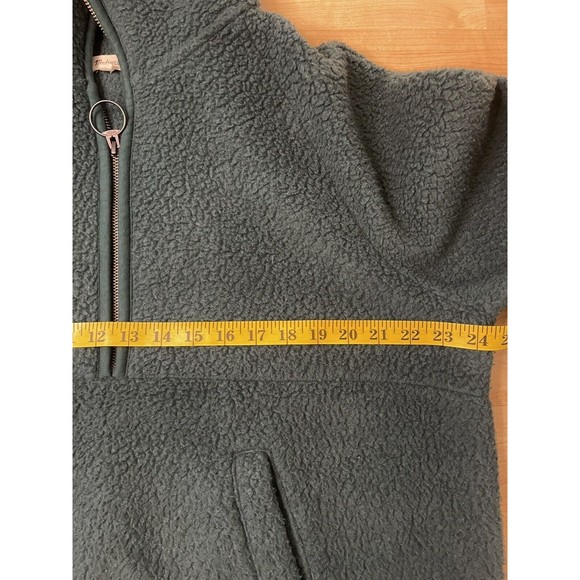 Madewell Women’s  XL Polartec Fleece Half Zip Green - Picture 7 of 12